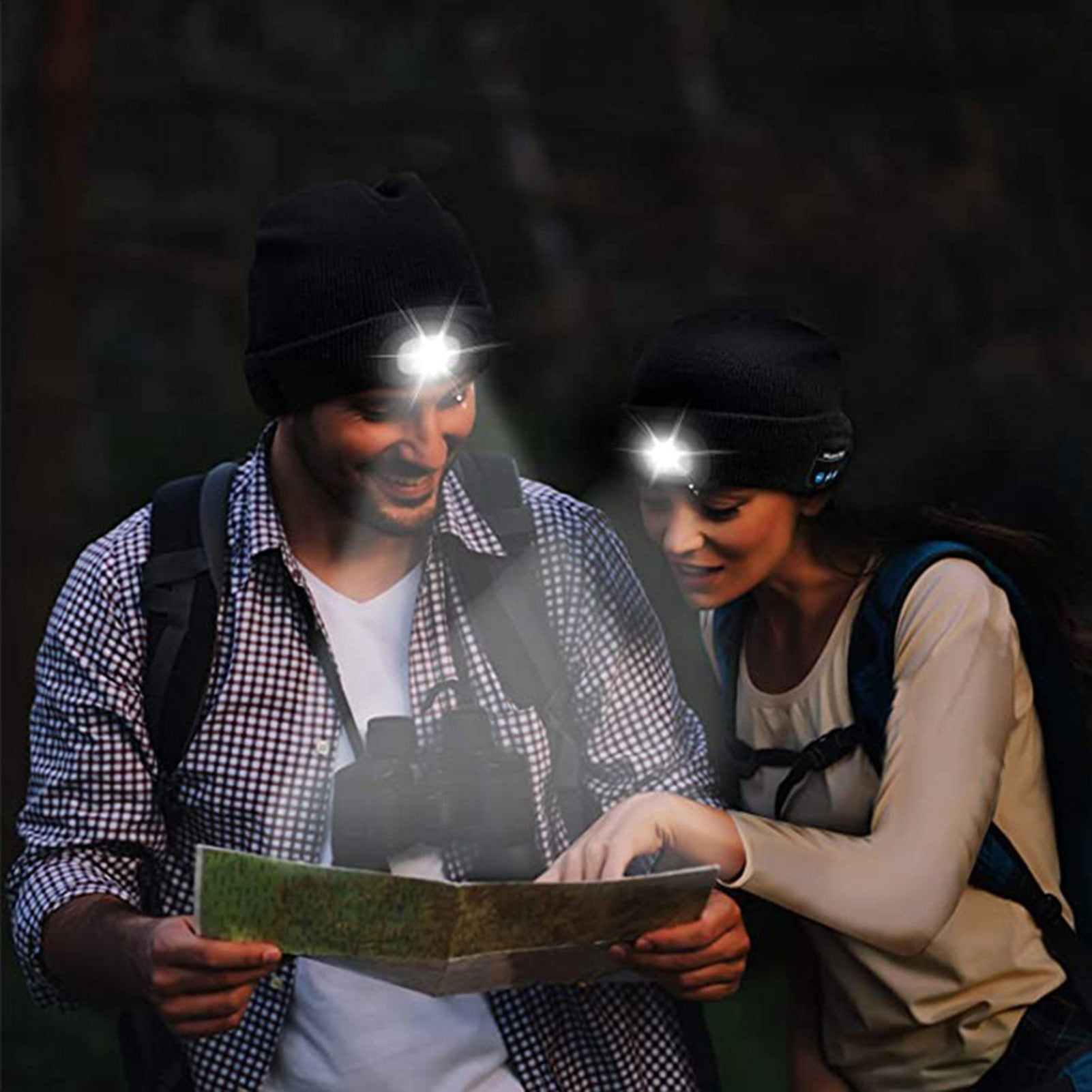 Hat Wireless Bluetooth 5.0 Cap Headphone Headset With LED Light-xinru