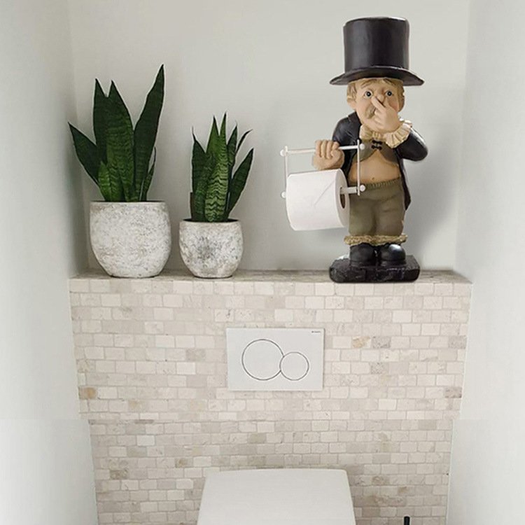 Toilet Butler with Roll Paper Holder Resin Ornament for Bathroom-xinru