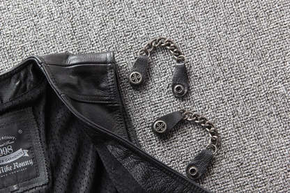 Motorcycle Chain Leather Vest-xinru shop