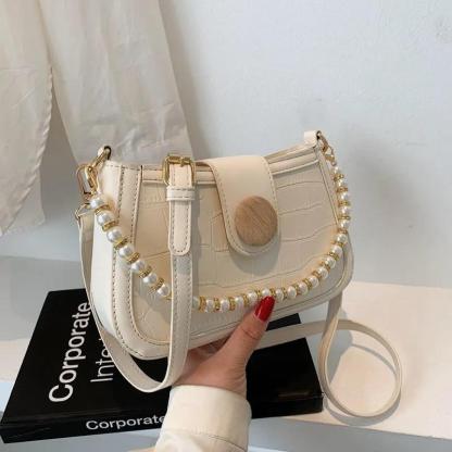 パールチェーンショルダーバッグ-xinru shop