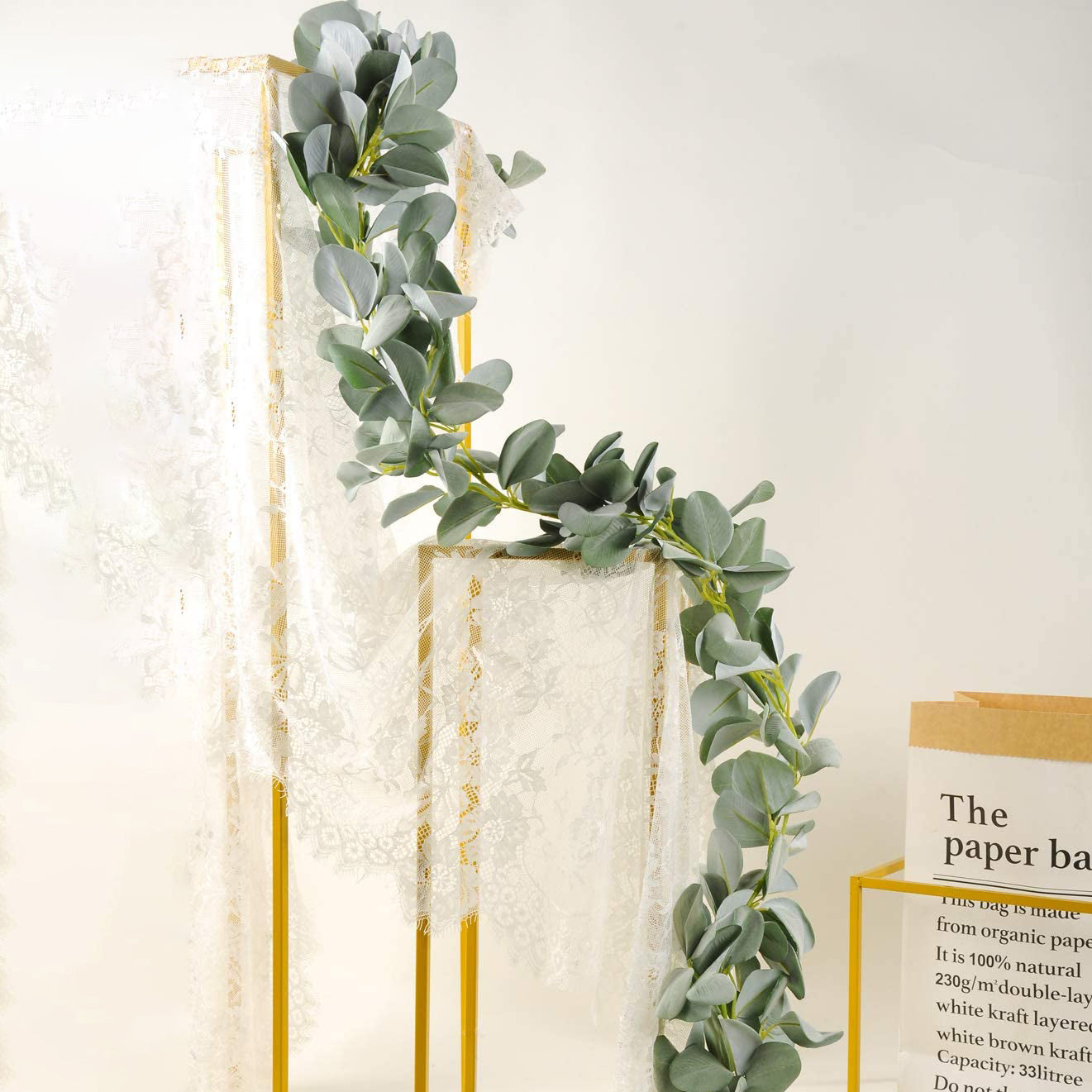 Lamb閳ユ獨 Ear Greenery Garland Faux Eucalyptus Garland Summer Garland-xinru