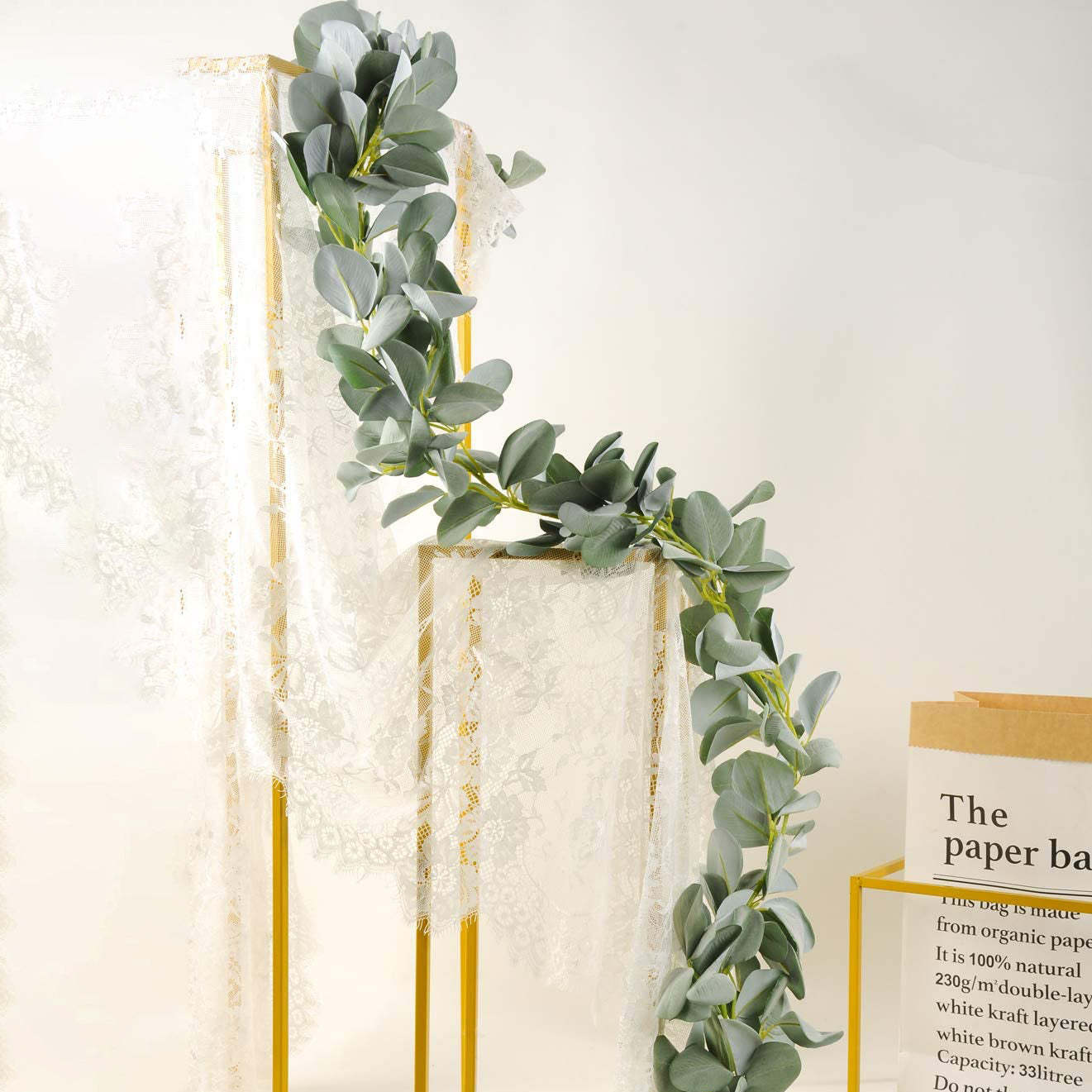 Lamb閳ユ獨 Ear Greenery Garland Faux Eucalyptus Garland Summer Garland-xinru
