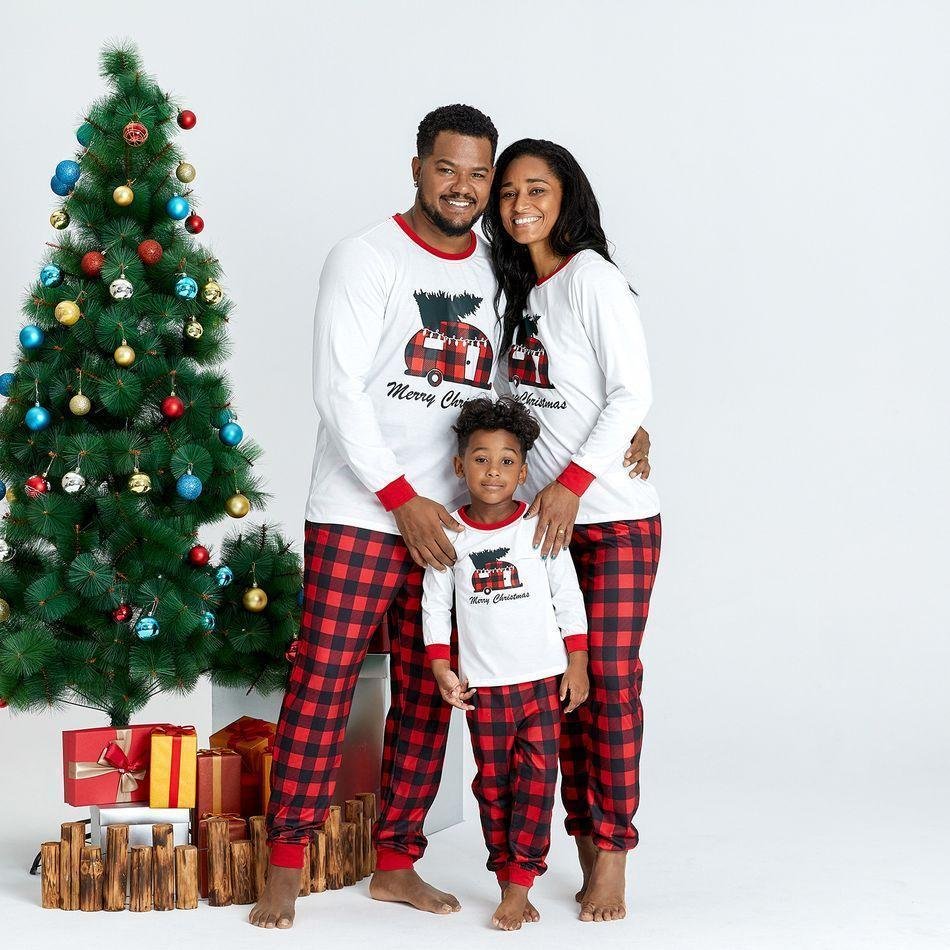Plus Size Family Matching Plaid Car Carry Christmas Tree Pajamas Sets-xinru shop