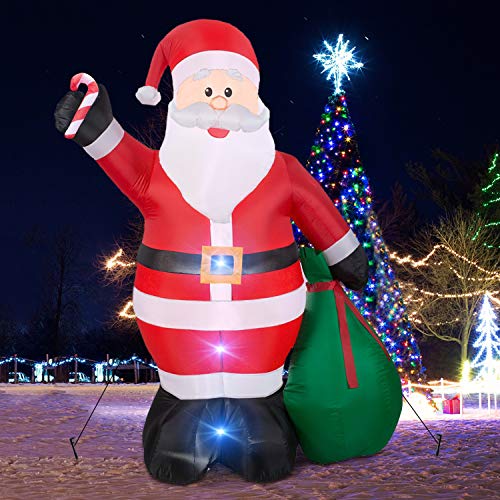 12 Foot Inflatable Santa Claus with Gift Bag for Christmas Yard Decoration-xinru shop