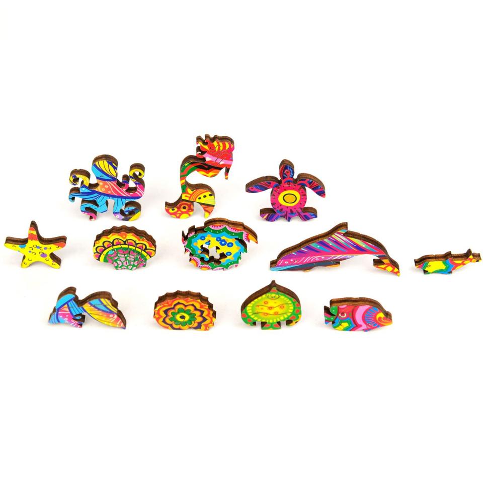 Shining Fish Wooden Jigsaw Puzzle With Box Gifts-xinru