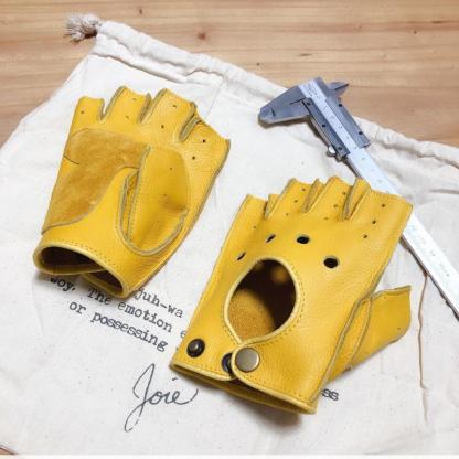 Retro Motorcycle Riding Cowhide Half-finger Gloves-xinru shop