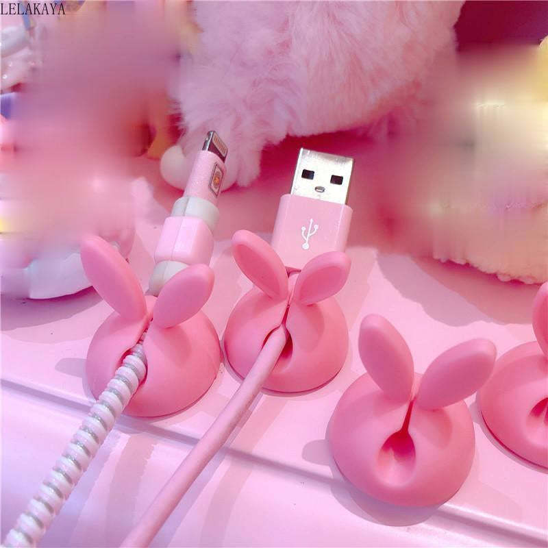 4PCS/Set  Rabbit  Sticky Cable Holder Cable Organizer Wire Clip-xinru