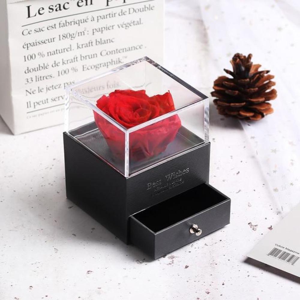 Immortal Preserved Rose Teddy Bear Box Display-xinru