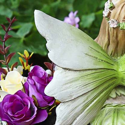 Fairy Girl Succulent Plant Pot Garden Figurine Outdoor Yard Porch Decoration-xinru