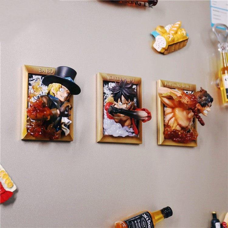 One Piece Anime Action Figure Ace Photo Frame Creative PVC Statue Gift-xinru