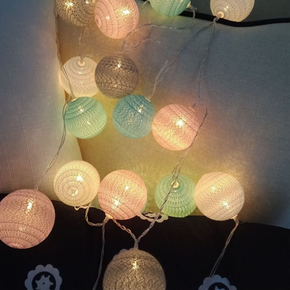 LED Cotton Ball String Lights Christmas Fairy Lighting Wedding Halloween Party-xinru