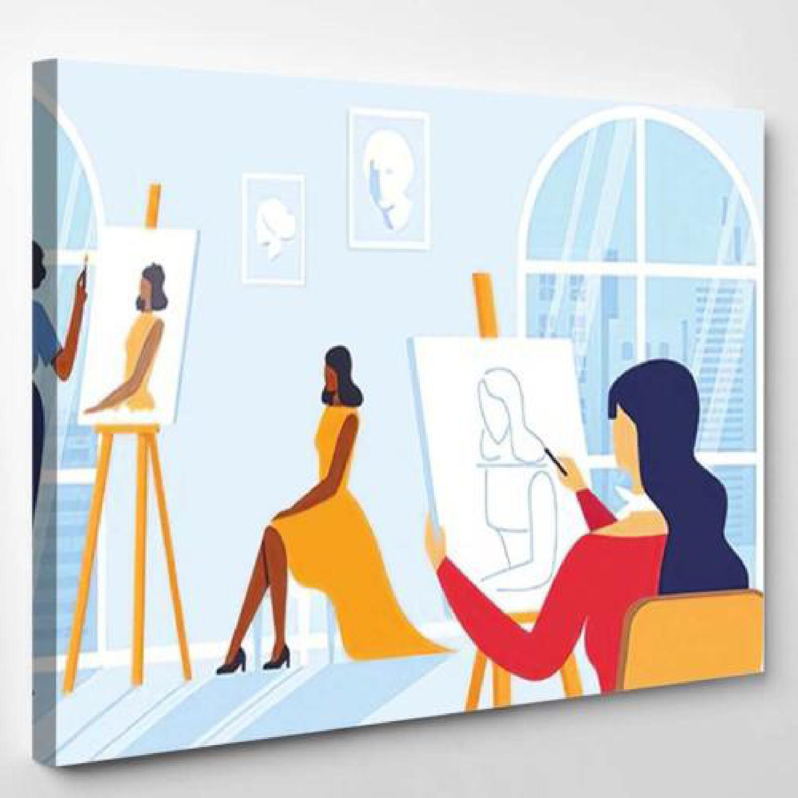 Young Women Painting Girl Model Sitting-xinru shop