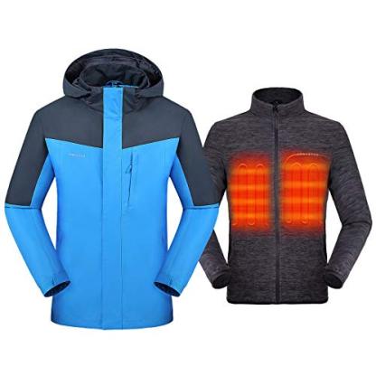 Men's 3-in-1 Heated Jacket with Battery Pack 5V-xinru shop