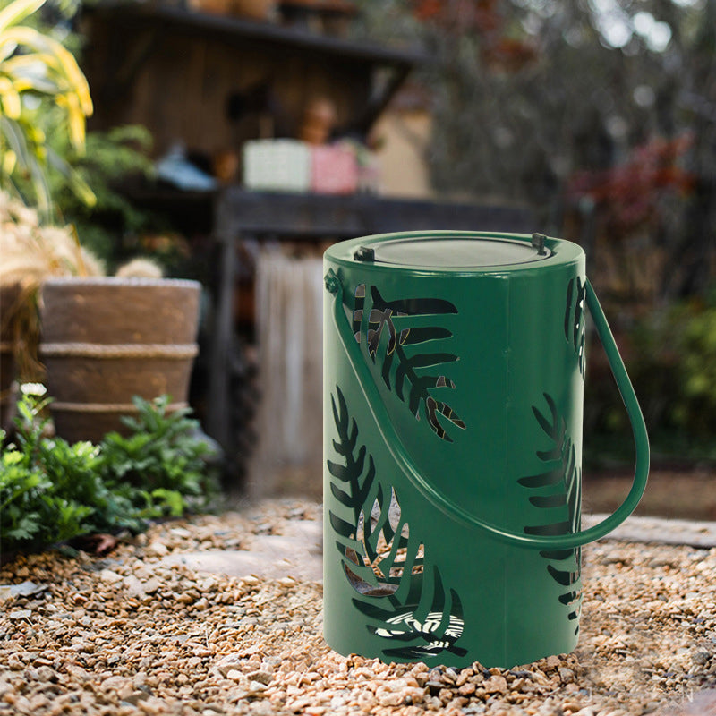 Solar Waterproof Iron Hollow Leaf Design LED Outdoor Decorative Light-xinru