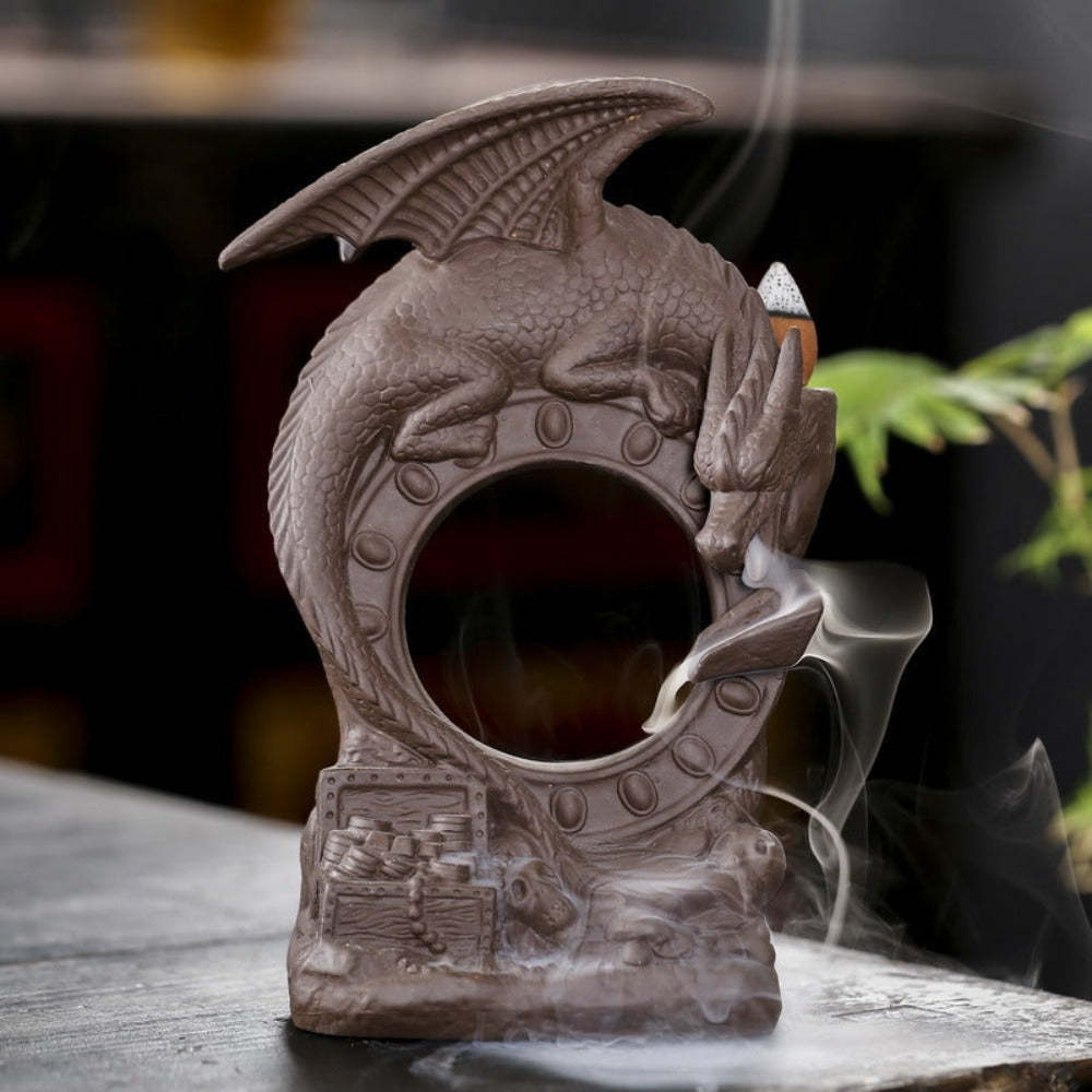 Mystic Dragon Waterfall Down Flow Draft Incense Burner-xinru