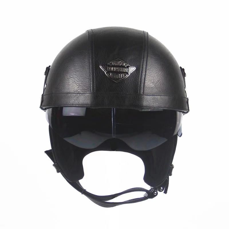 Leather Motor Helmet-xinru shop