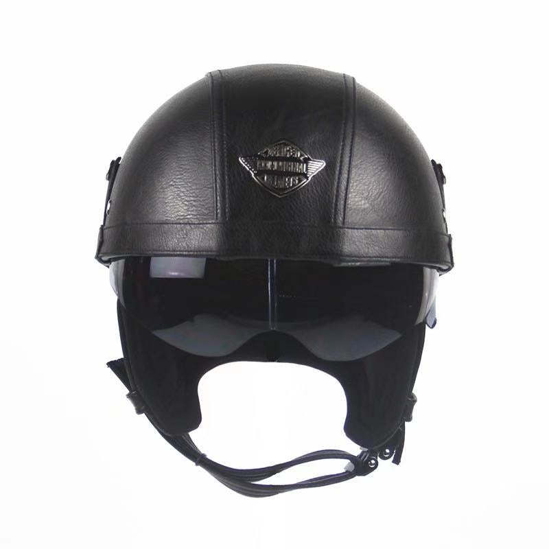 Leather Motor Helmet-xinru shop