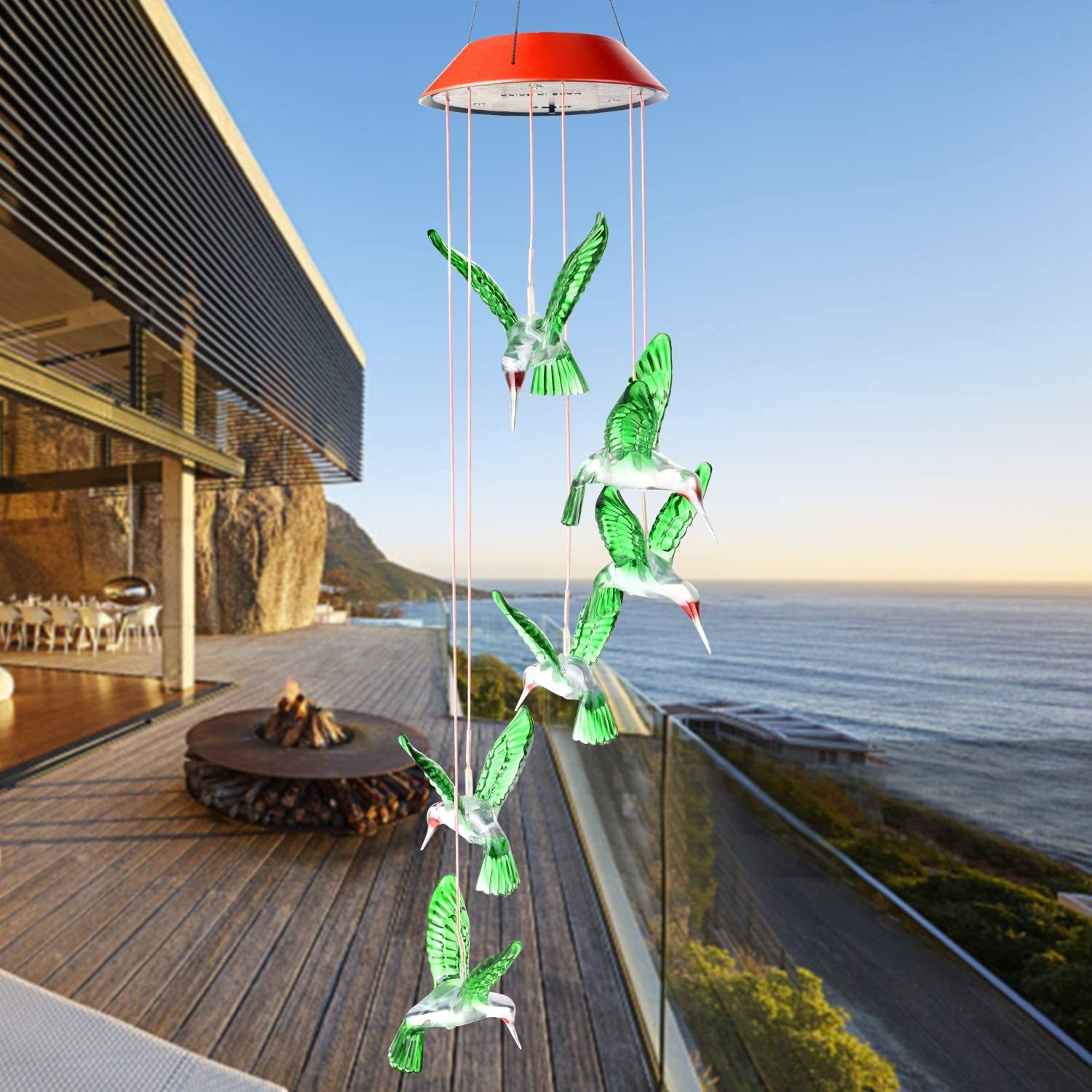 Solar LED Hummingbird Wind Chimes-xinru shop