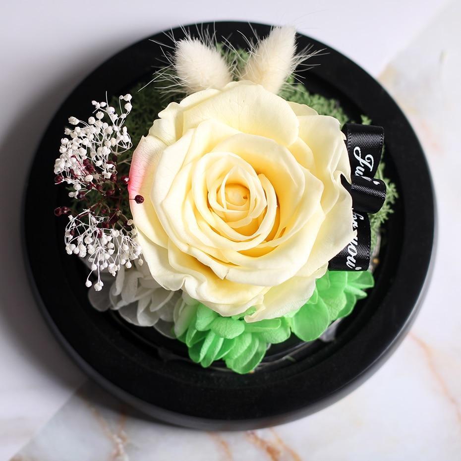 Mother's Day Gift Immortal Enchanted Rose Glass Heart Dome-xinru