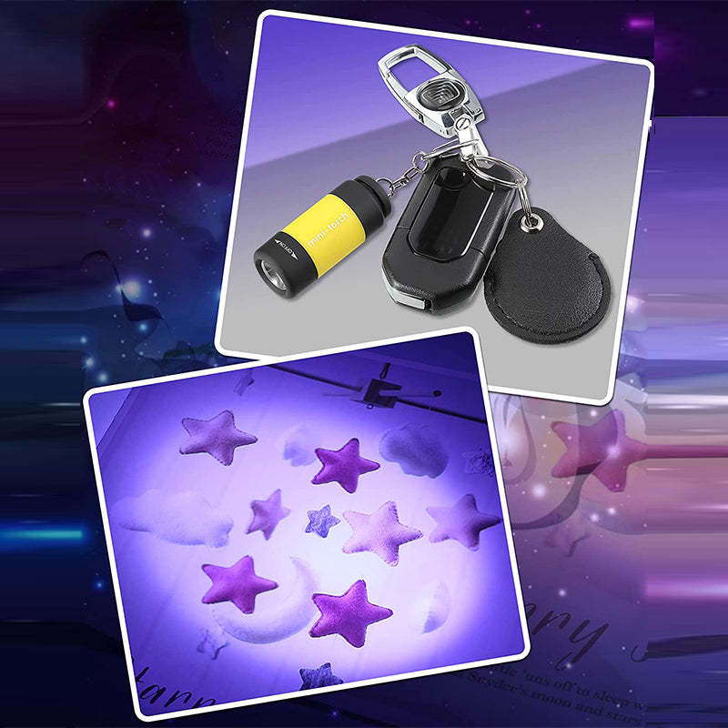 Mini Keychain Bag Torch USB Rechargeable LED Light Flashlight Lamp Waterproof-xinru