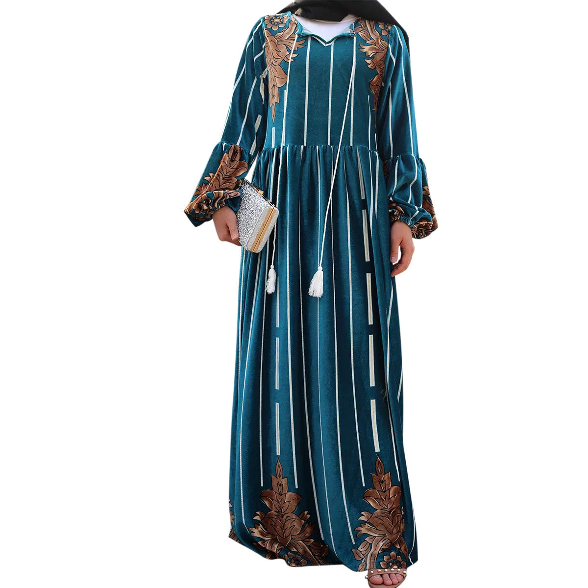 Velvet Robe Dress Ramadan Gift-xinru