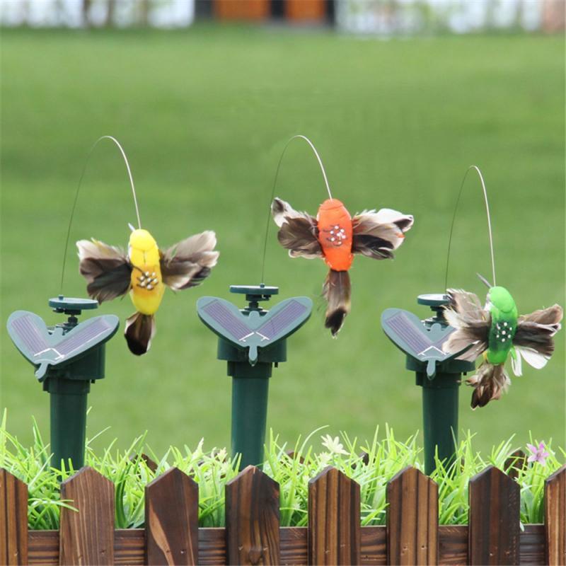 Funny Solar Toys Flying Fluttering Hummingbird Powered Birds Butterflies-xinru