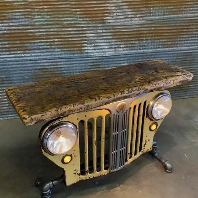 Resin Steampunk Industrial Table Model Car Head Sculpture Statue Ornament Decor-xinru