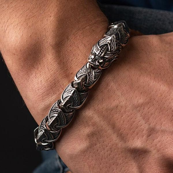 Jormungandr Bracelet - Bronze or Sterling Silver-xinru shop