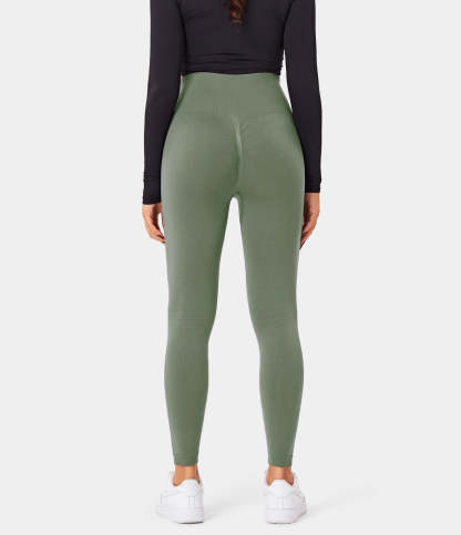 Seamless Flow High Waisted Butt Lifting Plain Full Length Leggings-xinru shop
