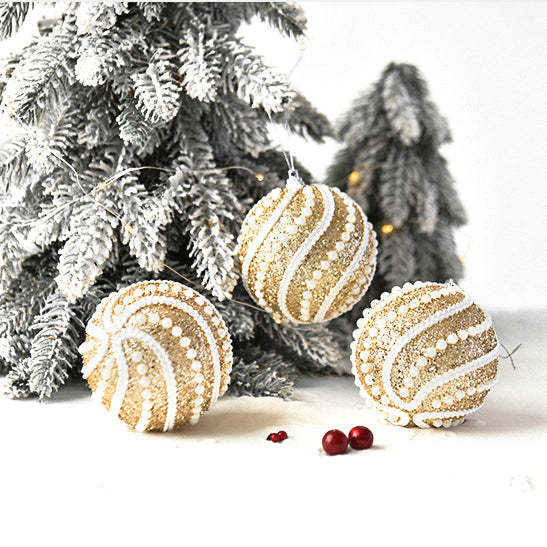 Sparkly All Over Christmas Ball Ornaments, Set of 4-xinru shop