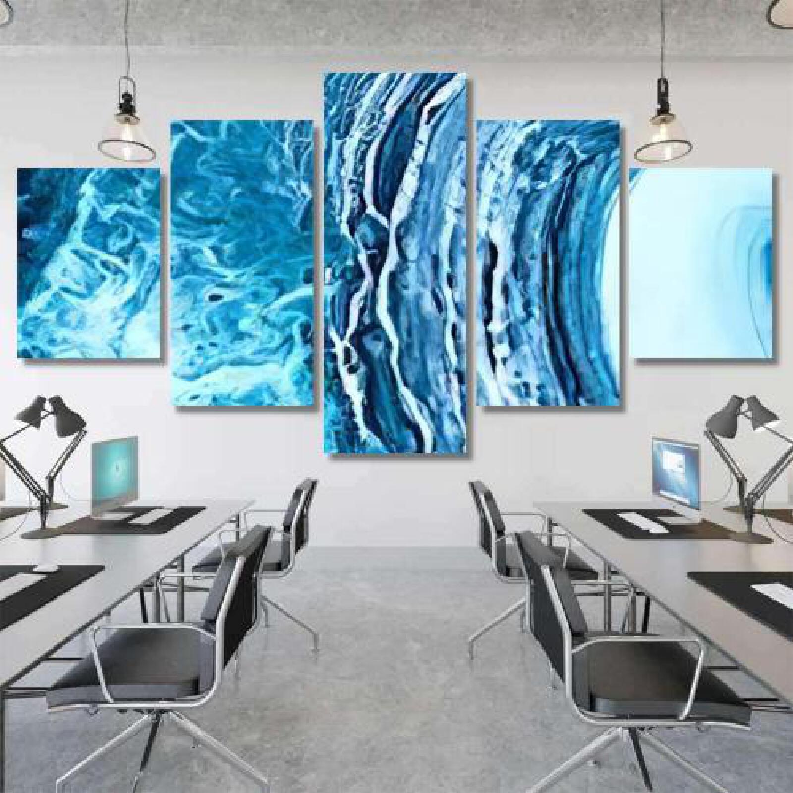 Blue Creative Abstract Hand Painted-xinru shop