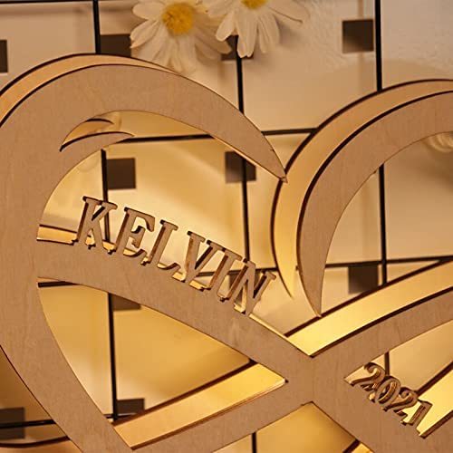 Mother's Day Gift Personalized Decor LED Wooden Engraved Name Wall Night Light-xinru
