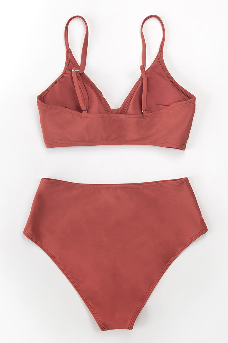 Marsala Twist High Waisted Bikini-xinru