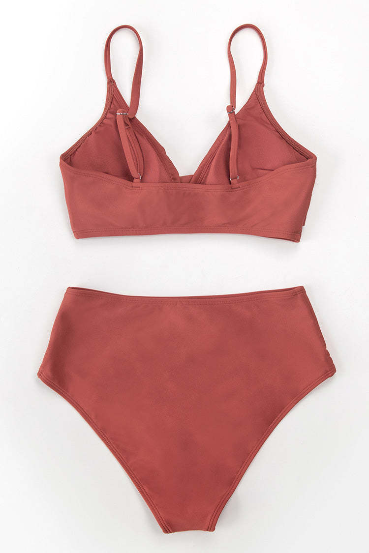 Marsala Twist High Waisted Bikini-xinru