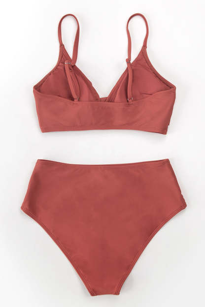 Marsala Twist High Waisted Bikini-xinru
