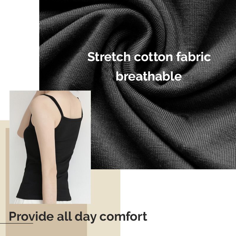 Women's Stretch Cotton Camisole Built-in Bra-xinru