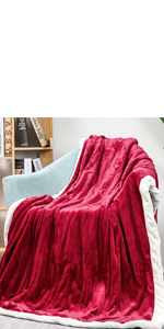 Red Flannel Heated Throw