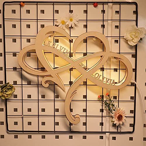 Mother's Day Gift Personalized Decor LED Wooden Engraved Name Wall Night Light-xinru