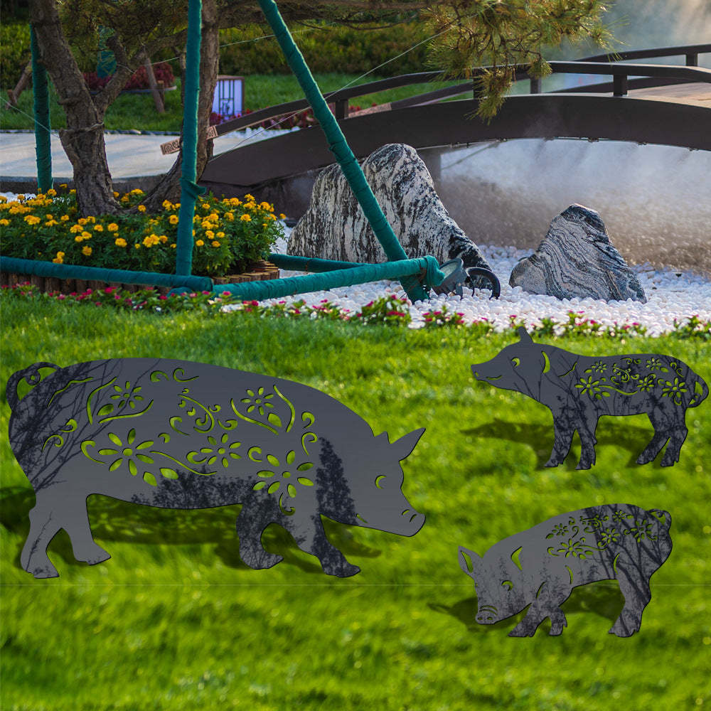 Pig Shape Outdoor Garden Lawn Stake-xinru