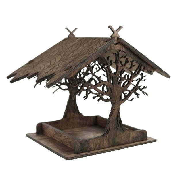 Handmade Wooden Home Garden Outdoor C Hanging Hummingbird Feeder-xinru