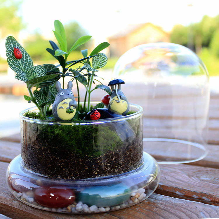 Totoro Figurines Model Statue Mini Toy Flower Pot Garden Decorations Holiday Gifts-xinru