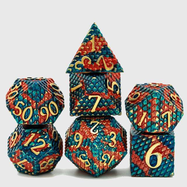 Dragon Scales Metal Dice Set  DND Tabletop Gaming-xinru