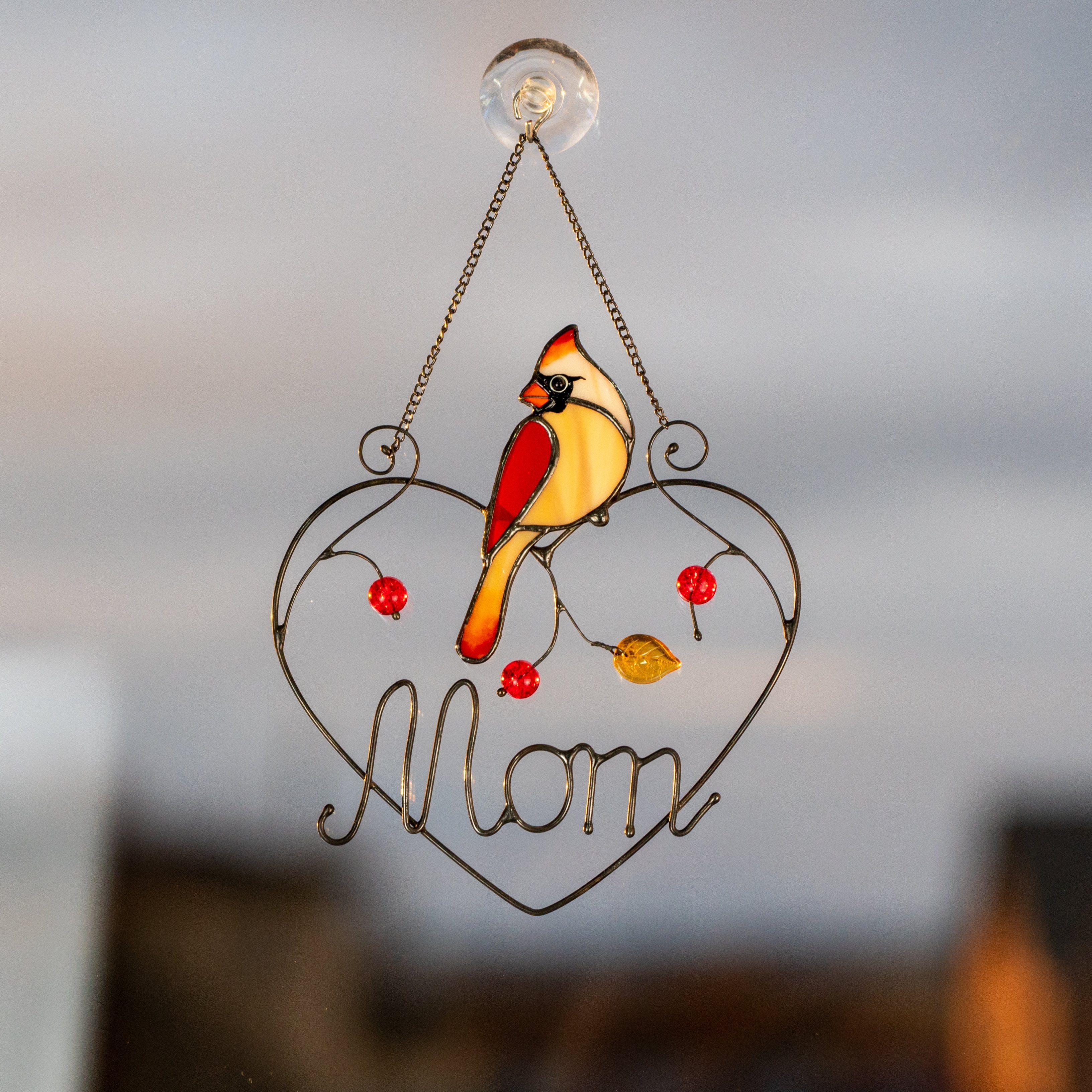 Personalised Female Cardinal Suncatcher-xinru