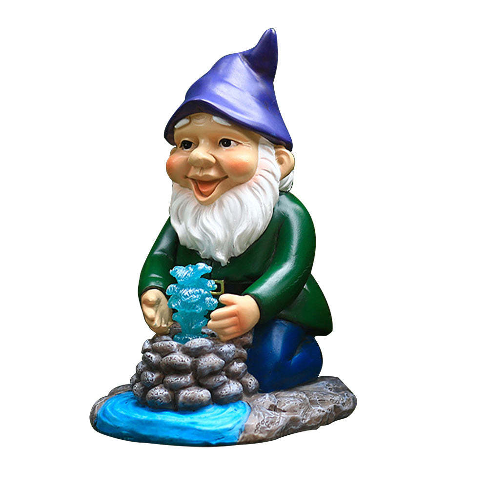 Garden Well Gnome Solar Lamp Resin Ornament Dwarf Decorative Crafts-xinru