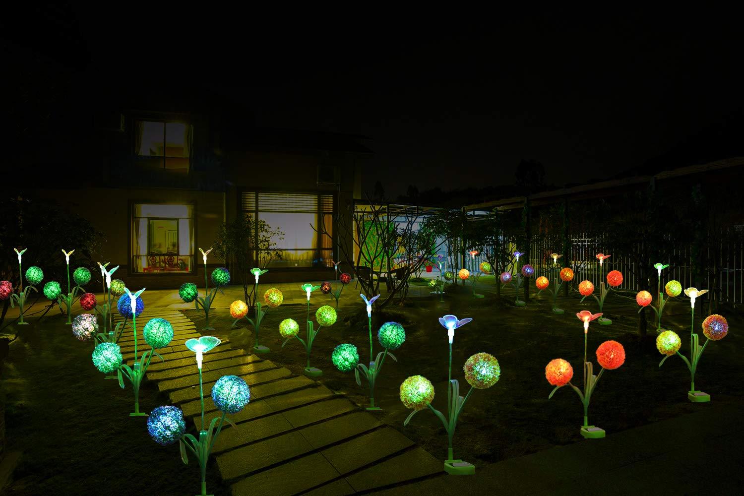 Outdoor Dandelion Flower Solar LED Light Pile Light Outdoor Garden Decoration-xinru