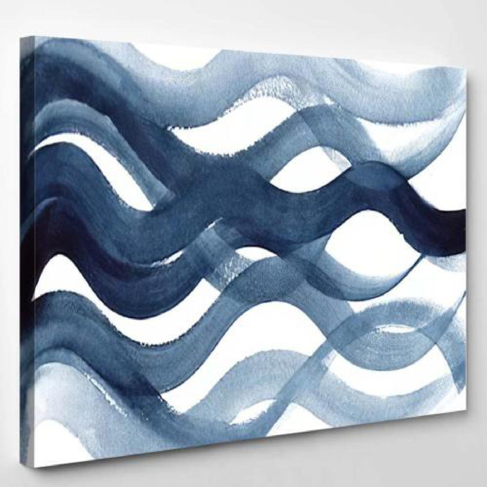 Blue Wave Handpainted Art Composition-xinru shop