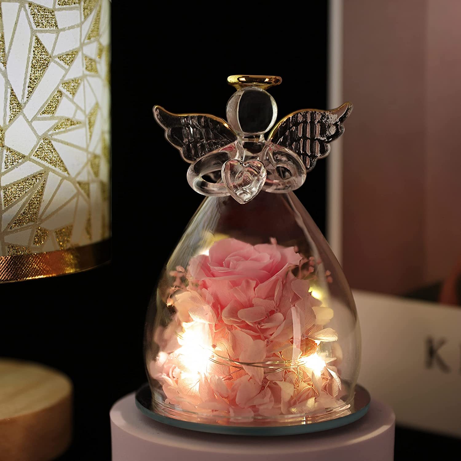 Mother's Day Gifts Led Angel Figurines With Pretty Rose-xinru