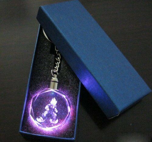 Dragon Ball Crystal Key Ring Car Keychains LED Pendant Shiny Prop Gift-xinru