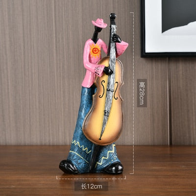 Resin Craft Music Band Statues For Decorations Creative People Ornaments-xinru