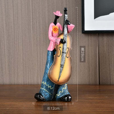 Resin Craft Music Band Statues For Decorations Creative People Ornaments-xinru